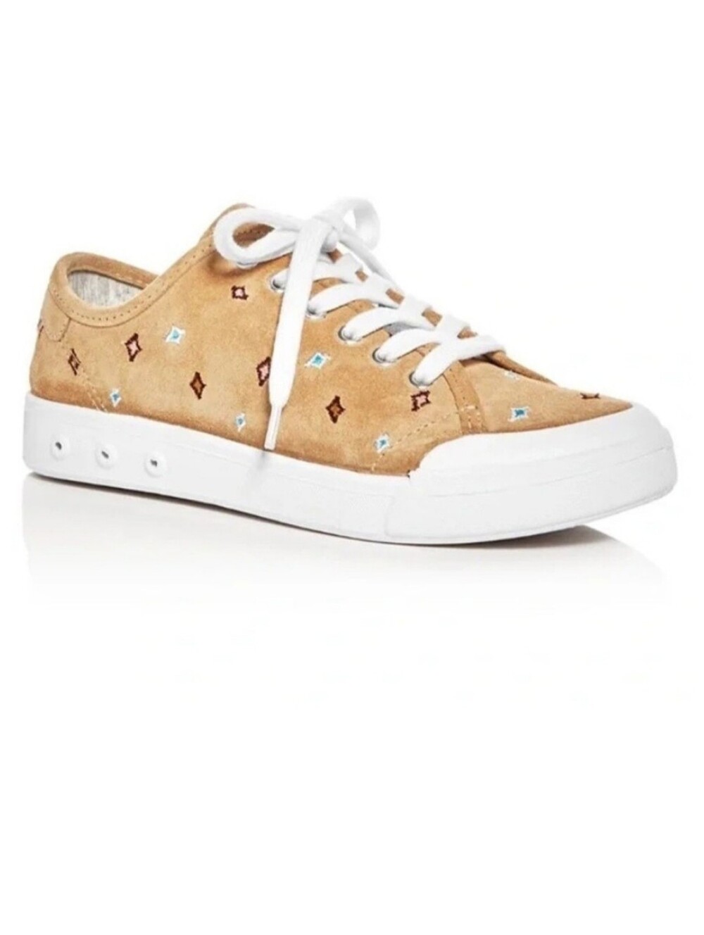 rag & bone Womens Sz 36 US-6 Standard Issue Dune Tan Embroidered Lace-Up Sneaker